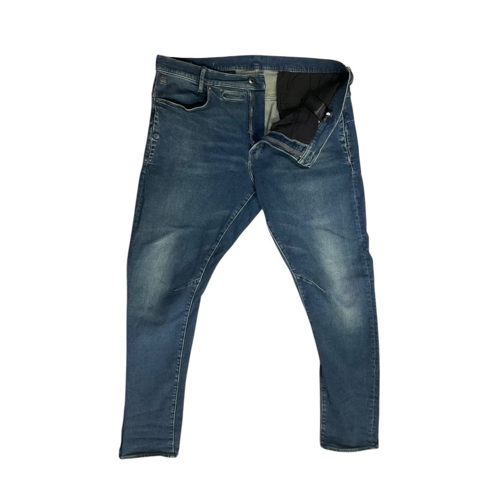 G-Star Raw‎ D-Staq 3D Slim Jeans Mens 32 Medium Wash Blue Tapered Denim D05385